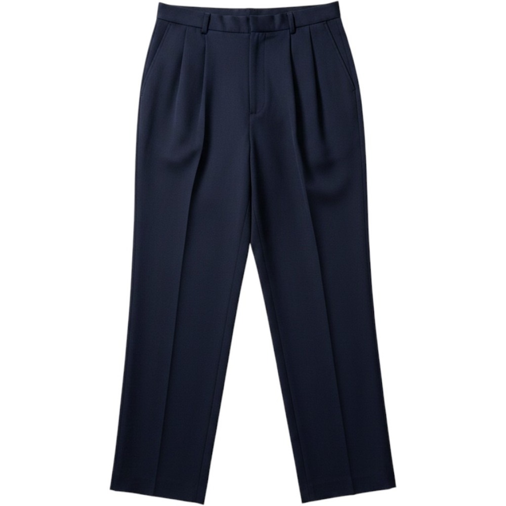 Classiques Entier Women's Vintage 100% Pure Wool Pleated Trousers Navy Size 12